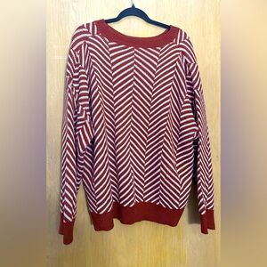 Chevron Pattern Drop Shoulder Sweater